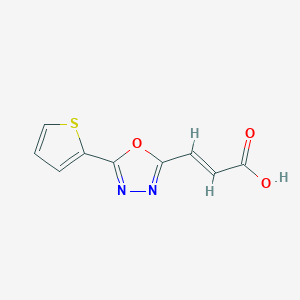 molecular formula C9H6N2O3S B10867847 (2E)-3-[5-(thiophen-2-yl)-1,3,4-oxadiazol-2-yl]prop-2-enoic acid 