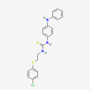 molecular formula C21H20ClN3S2 B10867848 1-{2-[(4-Chlorophenyl)sulfanyl]ethyl}-3-[4-(phenylamino)phenyl]thiourea 