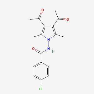 molecular formula C17H17ClN2O3 B10867860 4-Chloro-N-(3,4-diacetyl-2,5-dimethyl-pyrrol-1-yl)-benzamide 