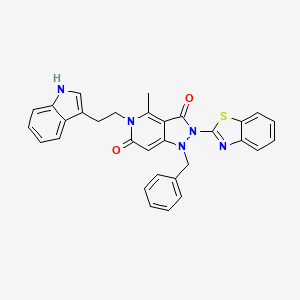 2-(1,3-benzothiazol-2-yl)-1-benzyl-5-[2-(1H-indol-3-yl)ethyl]-4-methyl-1H-pyrazolo[4,3-c]pyridine-3,6(2H,5H)-dione