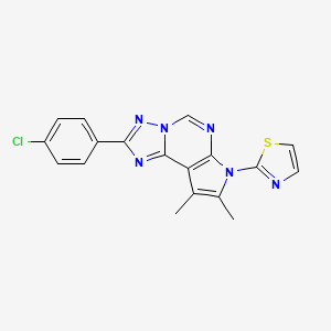 2-(4-chlorophenyl)-8,9-dimethyl-7-(1,3-thiazol-2-yl)-7H-pyrrolo[3,2-e][1,2,4]triazolo[1,5-c]pyrimidine