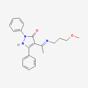 molecular formula C21H23N3O2 B10867903 (4Z)-4-{1-[(3-methoxypropyl)amino]ethylidene}-2,5-diphenyl-2,4-dihydro-3H-pyrazol-3-one 