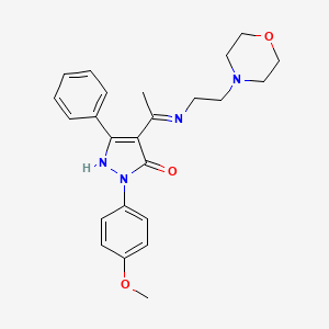 (4Z)-2-(4-methoxyphenyl)-4-(1-{[2-(morpholin-4-yl)ethyl]amino}ethylidene)-5-phenyl-2,4-dihydro-3H-pyrazol-3-one