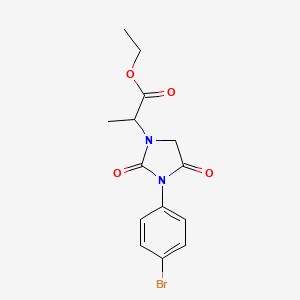 molecular formula C14H15BrN2O4 B10867911 Ethyl 2-[3-(4-bromophenyl)-2,4-dioxoimidazolidin-1-yl]propanoate 