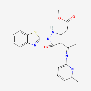 methyl [(4Z)-1-(1,3-benzothiazol-2-yl)-4-{1-[(6-methylpyridin-2-yl)amino]ethylidene}-5-oxo-4,5-dihydro-1H-pyrazol-3-yl]acetate