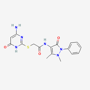 molecular formula C17H18N6O3S B10867951 2-[(4-amino-6-oxo-1,6-dihydropyrimidin-2-yl)sulfanyl]-N-(1,5-dimethyl-3-oxo-2-phenyl-2,3-dihydro-1H-pyrazol-4-yl)acetamide 