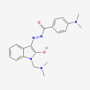 molecular formula C20H23N5O2 B10867966 4-(dimethylamino)-N'-{(3Z)-1-[(dimethylamino)methyl]-2-oxo-1,2-dihydro-3H-indol-3-ylidene}benzohydrazide 