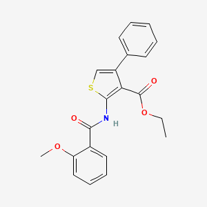 molecular formula C21H19NO4S B10867985 Ethyl 2-{[(2-methoxyphenyl)carbonyl]amino}-4-phenylthiophene-3-carboxylate 