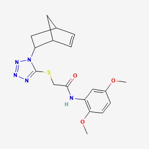 molecular formula C18H21N5O3S B10867999 2-{[1-(bicyclo[2.2.1]hept-5-en-2-yl)-1H-tetrazol-5-yl]sulfanyl}-N-(2,5-dimethoxyphenyl)acetamide 