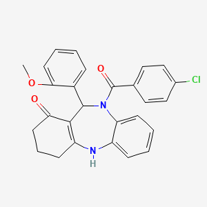 10-(4-Chlorobenzoyl)-11-(2-methoxyphenyl)-2,3,4,5,10,11-hexahydro-1H-dibenzo[B,E][1,4]diazepin-1-one