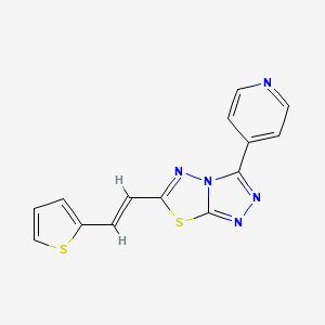 molecular formula C14H9N5S2 B10868020 [1,2,4]Triazolo[3,4-b][1,3,4]thiadiazole, 3-(4-pyridinyl)-6-[2-(2-thienyl)ethenyl]- 