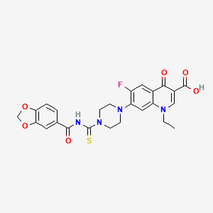 7-{4-[(1,3-Benzodioxol-5-ylcarbonyl)carbamothioyl]piperazin-1-yl}-1-ethyl-6-fluoro-4-oxo-1,4-dihydroquinoline-3-carboxylic acid