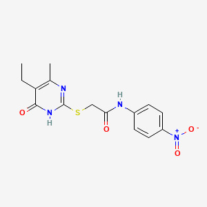 2-[(5-ethyl-4-hydroxy-6-methylpyrimidin-2-yl)sulfanyl]-N-(4-nitrophenyl)acetamide