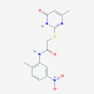 molecular formula C14H14N4O4S B10868041 2-[(4-hydroxy-6-methylpyrimidin-2-yl)sulfanyl]-N-(2-methyl-5-nitrophenyl)acetamide 