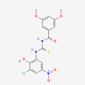 N-[(3-chloro-2-hydroxy-5-nitrophenyl)carbamothioyl]-3,5-dimethoxybenzamide