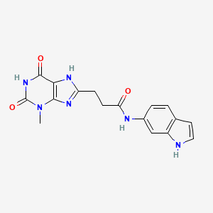 molecular formula C17H16N6O3 B10868075 N-(1H-indol-6-yl)-3-(3-methyl-2,6-dioxo-2,3,6,7-tetrahydro-1H-purin-8-yl)propanamide 