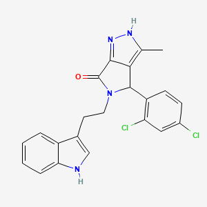 molecular formula C22H18Cl2N4O B10868092 4-(2,4-dichlorophenyl)-5-[2-(1H-indol-3-yl)ethyl]-3-methyl-4,5-dihydropyrrolo[3,4-c]pyrazol-6(2H)-one 