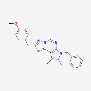 molecular formula C24H23N5O B10868114 7-benzyl-2-(4-methoxybenzyl)-8,9-dimethyl-7H-pyrrolo[3,2-e][1,2,4]triazolo[1,5-c]pyrimidine 