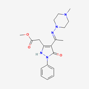 methyl [(4Z)-4-{1-[(4-methylpiperazin-1-yl)amino]ethylidene}-5-oxo-1-phenyl-4,5-dihydro-1H-pyrazol-3-yl]acetate