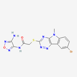 N-(4-amino-1,2,5-oxadiazol-3-yl)-2-[(8-bromo-5-methyl-5H-[1,2,4]triazino[5,6-b]indol-3-yl)sulfanyl]acetamide