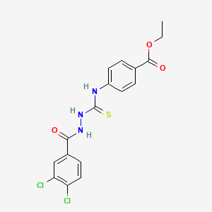 molecular formula C17H15Cl2N3O3S B10868158 Ethyl 4-[({2-[(3,4-dichlorophenyl)carbonyl]hydrazinyl}carbonothioyl)amino]benzoate 