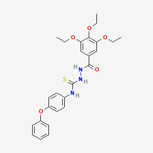 N-(4-phenoxyphenyl)-2-[(3,4,5-triethoxyphenyl)carbonyl]hydrazinecarbothioamide