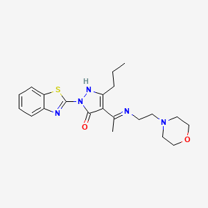 2-(1,3-benzothiazol-2-yl)-4-{(1E)-N-[2-(morpholin-4-yl)ethyl]ethanimidoyl}-5-propyl-1,2-dihydro-3H-pyrazol-3-one