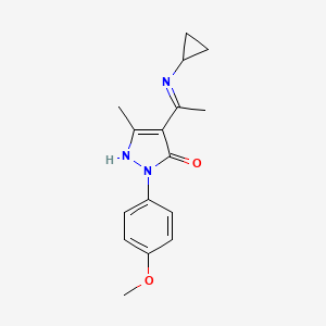 molecular formula C16H19N3O2 B10868248 (4Z)-4-[1-(cyclopropylamino)ethylidene]-2-(4-methoxyphenyl)-5-methyl-2,4-dihydro-3H-pyrazol-3-one 