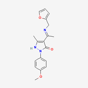 molecular formula C18H19N3O3 B10868253 (4Z)-4-{1-[(furan-2-ylmethyl)amino]ethylidene}-2-(4-methoxyphenyl)-5-methyl-2,4-dihydro-3H-pyrazol-3-one 