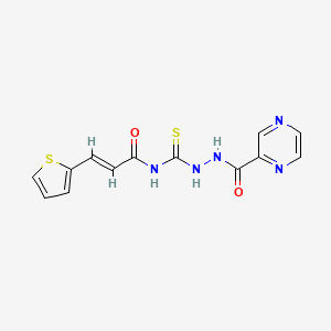 (2E)-N-{[2-(pyrazin-2-ylcarbonyl)hydrazinyl]carbonothioyl}-3-(thiophen-2-yl)prop-2-enamide