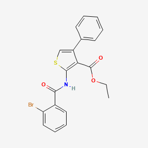 molecular formula C20H16BrNO3S B10868271 Ethyl 2-{[(2-bromophenyl)carbonyl]amino}-4-phenylthiophene-3-carboxylate 