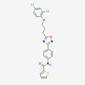 N-(4-{5-[3-(2,4-dichlorophenoxy)propyl]-1,2,4-oxadiazol-3-yl}phenyl)thiophene-2-carboxamide