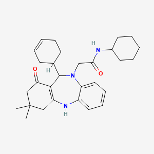 2-[11-(cyclohex-3-en-1-yl)-3,3-dimethyl-1-oxo-1,2,3,4,5,11-hexahydro-10H-dibenzo[b,e][1,4]diazepin-10-yl]-N-cyclohexylacetamide