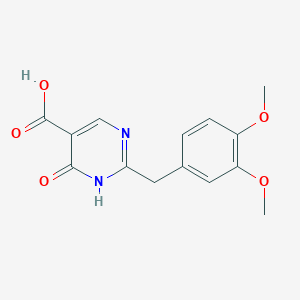 molecular formula C14H14N2O5 B10868308 2-(3,4-Dimethoxybenzyl)-6-oxo-1,6-dihydro-5-pyrimidinecarboxylic acid 