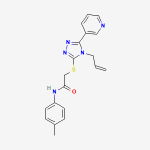 molecular formula C19H19N5OS B10868332 N-(4-methylphenyl)-2-{[4-(prop-2-en-1-yl)-5-(pyridin-3-yl)-4H-1,2,4-triazol-3-yl]sulfanyl}acetamide 