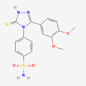 4-[3-(3,4-dimethoxyphenyl)-5-sulfanyl-4H-1,2,4-triazol-4-yl]benzenesulfonamide