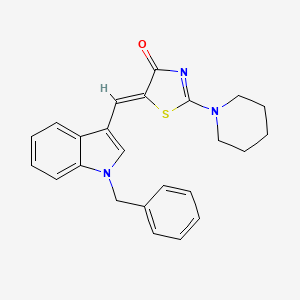 molecular formula C24H23N3OS B10868384 (5Z)-5-[(1-benzyl-1H-indol-3-yl)methylidene]-2-(piperidin-1-yl)-1,3-thiazol-4(5H)-one 