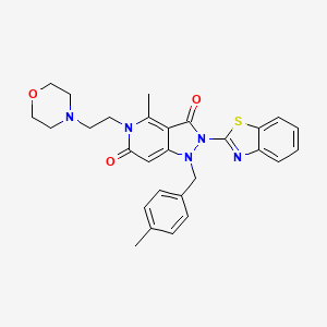 molecular formula C28H29N5O3S B10868385 2-(1,3-benzothiazol-2-yl)-4-methyl-1-(4-methylbenzyl)-5-[2-(morpholin-4-yl)ethyl]-1H-pyrazolo[4,3-c]pyridine-3,6(2H,5H)-dione 