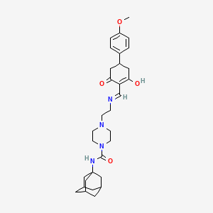 molecular formula C31H42N4O4 B10868393 4-[2-({[4-(4-methoxyphenyl)-2,6-dioxocyclohexylidene]methyl}amino)ethyl]-N-(tricyclo[3.3.1.1~3,7~]dec-1-yl)piperazine-1-carboxamide 