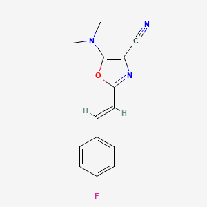 5-(dimethylamino)-2-[(E)-2-(4-fluorophenyl)ethenyl]-1,3-oxazole-4-carbonitrile