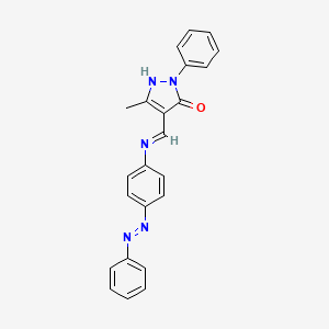 molecular formula C23H19N5O B10868407 3-methyl-1-phenyl-4-[(E)-({4-[(E)-phenyldiazenyl]phenyl}imino)methyl]-1H-pyrazol-5-ol 