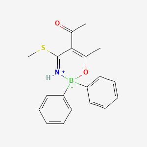 molecular formula C19H20BNO2S B10868409 {3-[(Amino-kappan)(methylsulfanyl)methylene]-2,4-pentanedionato-kappao~2~}(diphenyl)boron 