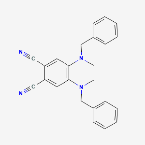 molecular formula C24H20N4 B10868427 1,4-Dibenzyl-1,2,3,4-tetrahydro-6,7-quinoxalinedicarbonitrile 