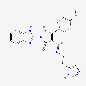 (4Z)-2-(1H-benzimidazol-2-yl)-4-({[2-(1H-imidazol-4-yl)ethyl]amino}methylidene)-5-(4-methoxyphenyl)-2,4-dihydro-3H-pyrazol-3-one