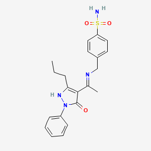 4-({[(1Z)-1-(5-oxo-1-phenyl-3-propyl-1,5-dihydro-4H-pyrazol-4-ylidene)ethyl]amino}methyl)benzenesulfonamide