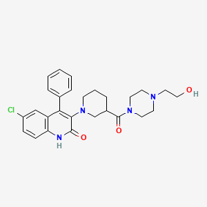 molecular formula C27H31ClN4O3 B10868467 6-chloro-3-(3-{[4-(2-hydroxyethyl)piperazin-1-yl]carbonyl}piperidin-1-yl)-4-phenylquinolin-2(1H)-one 