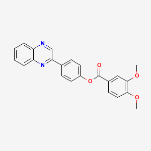 molecular formula C23H18N2O4 B10868480 4-(Quinoxalin-2-yl)phenyl 3,4-dimethoxybenzoate 