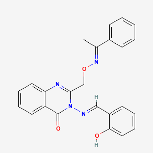 3-{[(E)-(2-hydroxyphenyl)methylidene]amino}-2-[({[(1E)-1-phenylethylidene]amino}oxy)methyl]quinazolin-4(3H)-one