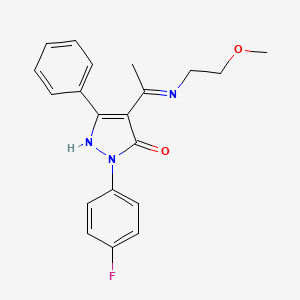 molecular formula C20H20FN3O2 B10868489 (4Z)-2-(4-fluorophenyl)-4-{1-[(2-methoxyethyl)amino]ethylidene}-5-phenyl-2,4-dihydro-3H-pyrazol-3-one 