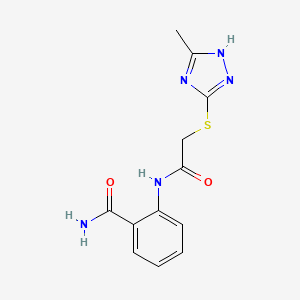 2-({[(5-methyl-4H-1,2,4-triazol-3-yl)sulfanyl]acetyl}amino)benzamide